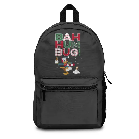 Donald Duck Chip N Dale Bah Humbug Backpacks, Funny Disney Christmas Backpacks