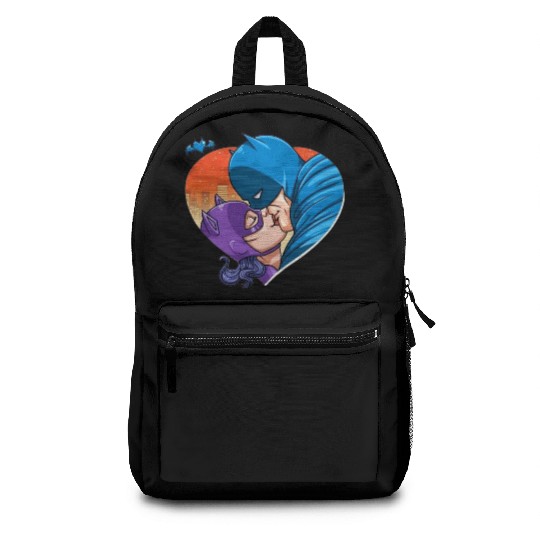 Batman Kissing The BatWomen , Superhero , Marvel Disney Backpacks