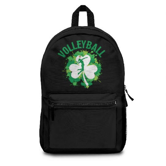 Volleyball Shamrock Irish Sports St Pattys Day Backpacks