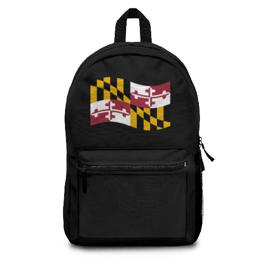 Waving Maryland Flag Backpacks