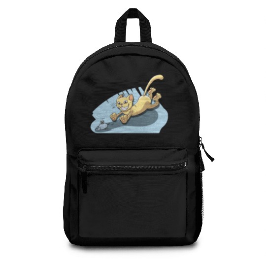 Cat Running After Rat - Tom and Jerry Illustration Backpacks