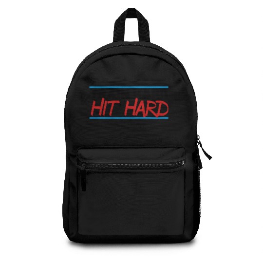 train hard hit hard Backpacks
