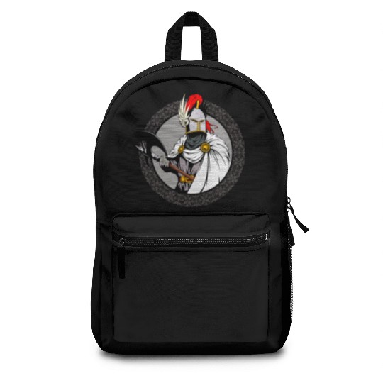 ancient warrior Sparta ax helmet raincoat pattern Backpacks
