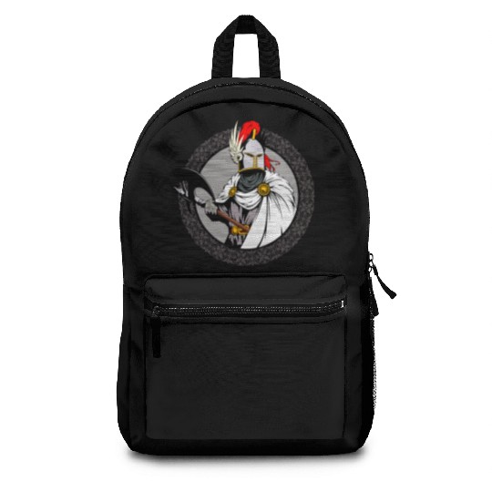 ancient warrior Sparta ax helmet raincoat pattern Backpacks