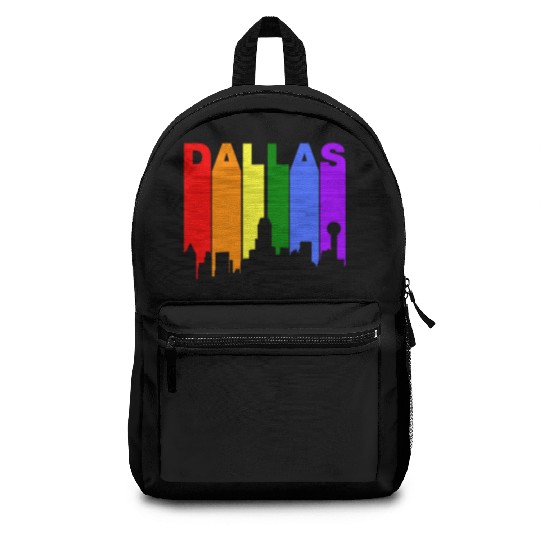 Dallas Texas Gay Pride Rainbow Skyline Backpacks
