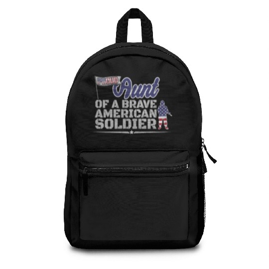 Proud Aunt Auntie Of A Soldier Support US Troops Backpacks