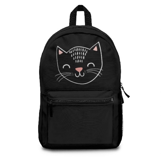 cat face cute gift love cuddle pet relax animal Backpacks