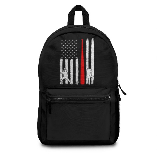 Baseball Pitcher Batter American Flag 4th of July Backpacks
