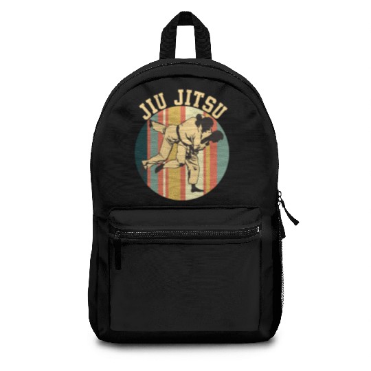 Jiu Jitsu Silhouette Bjj Brazilian Jiu Jitsu Retro Backpacks