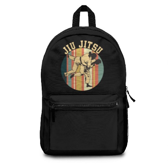 Jiu Jitsu Silhouette Bjj Brazilian Jiu Jitsu Retro Backpacks