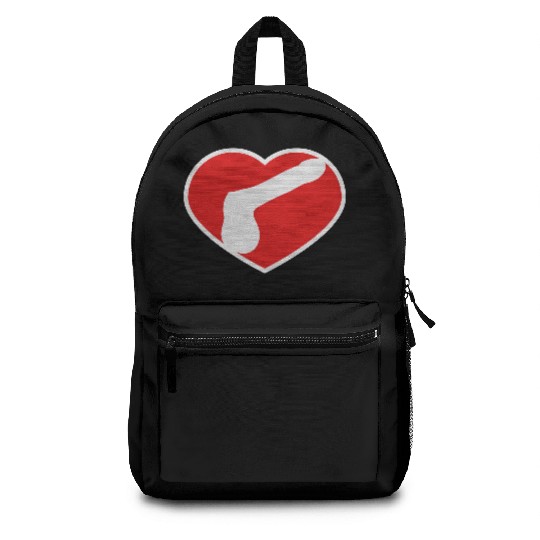 logo i love heart gay gay cock lover penis big man Backpacks
