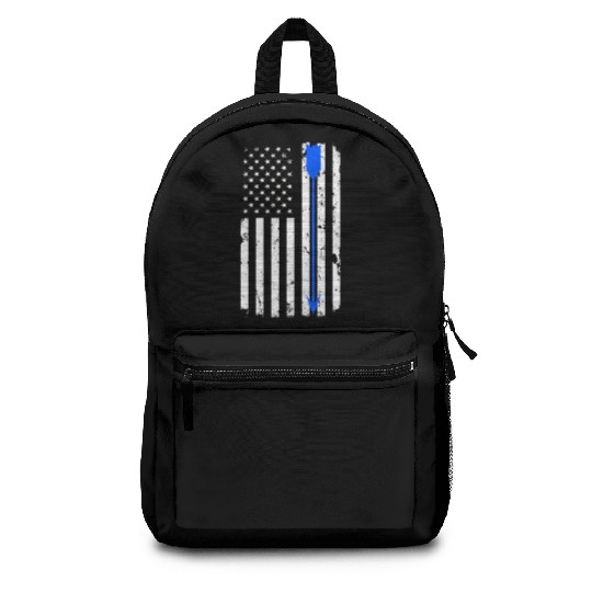 Blue Archery Arrow Distressed American Flag Backpacks