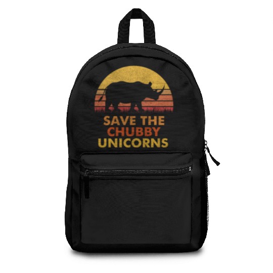 Save The Chubby Unicorns Backpacks Vintage Retro Colors