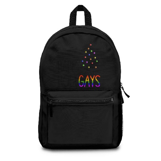 Happy Holigays LGBT Christmas Tree Gay Pride Backpacks