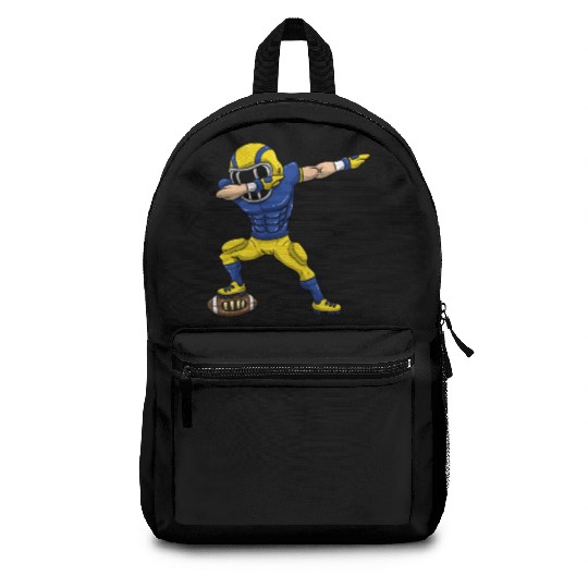 Dabbing Football Backpacks Blue Yellow Team Kids Gift