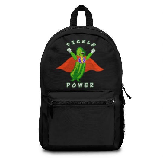 Pickleball Pickle Power Superhero Backpacks