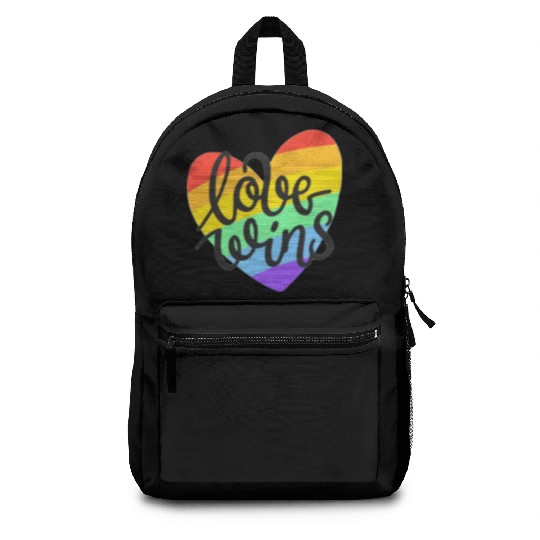 Love Wins LGBT Pride Rainbow Heart CSD Backpacks Backpacks