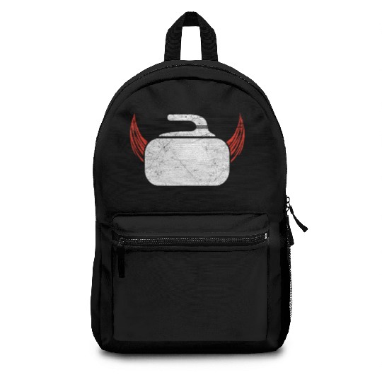 Curling Devil Ice Sports Sweeper Ice Rink Gift Backpacks