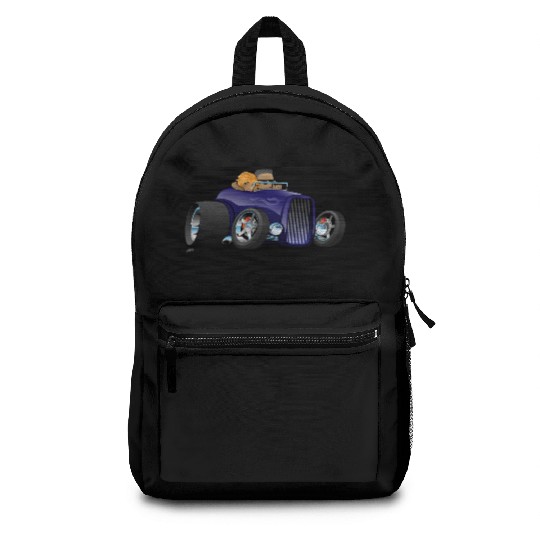 Highboy hot rod deep purple roadster Backpacks