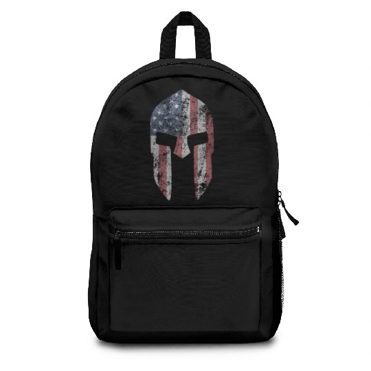 Spartan Stars & Stripes Bodybuilding distressed Backpacks