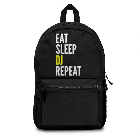 DJ Funny Gift - Eat Sleep DJ Repeat Backpacks