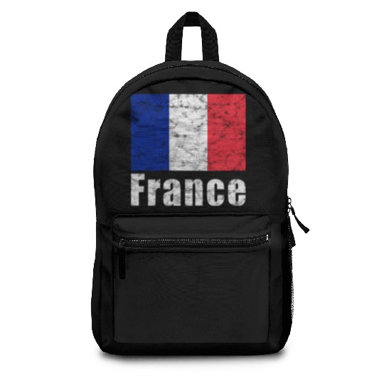 France French Flag Vintage Backpacks