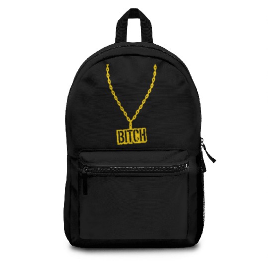 bitch necklace jewelry gold choker fashion beast s Backpacks