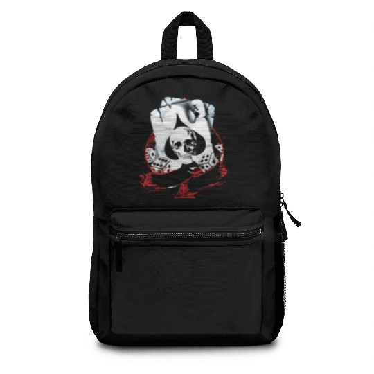 Scorched Ace Of Spades Poker Dice Skull Backpacks