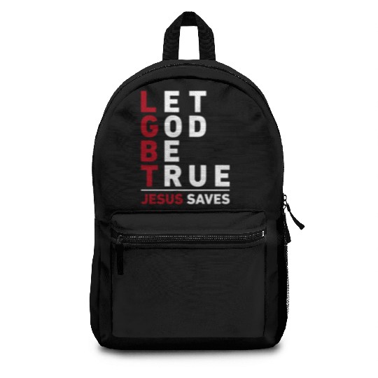 "Let God Be True, Jesus Saves" Christian Bible Backpacks
