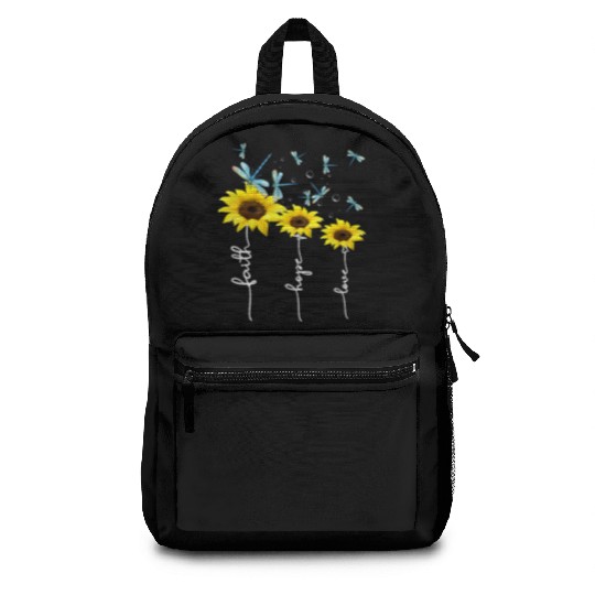 Faith hope love sunflower Backpacks
