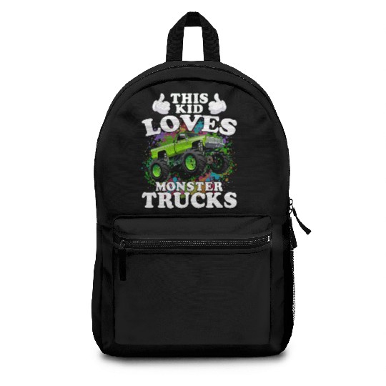 This Kid Loves Monster Trucks Backpacks