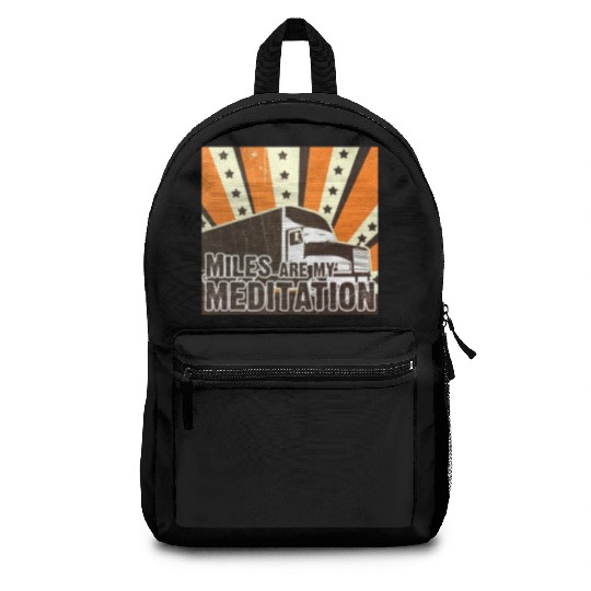 Truck Driver Load Miles Happy Trucker Road Runner Backpacks