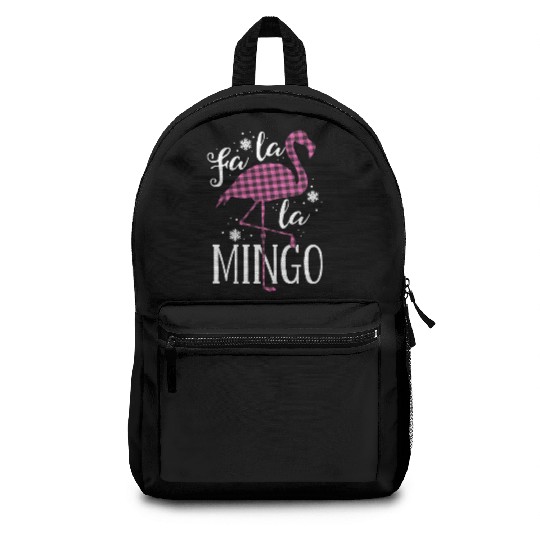 Fa La La Mingo Flamingo Christmas Backpacks Pink