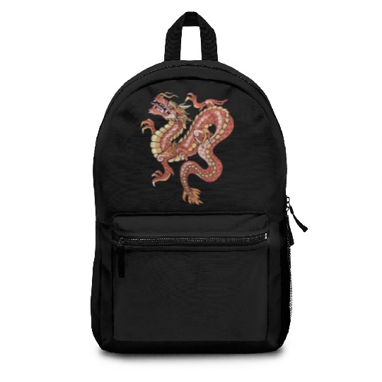 big red chinese dragon Backpacks