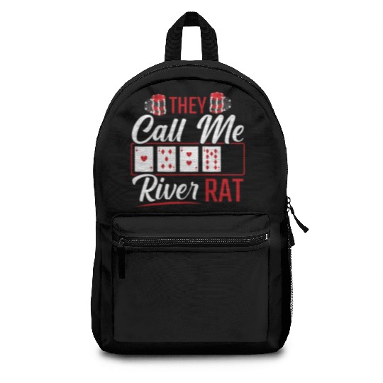 River Rat Funny Poker Player Texas Holdem Lucker Backpacks