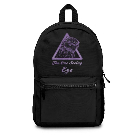 Purple owl in triangle gift animal lover Backpacks
