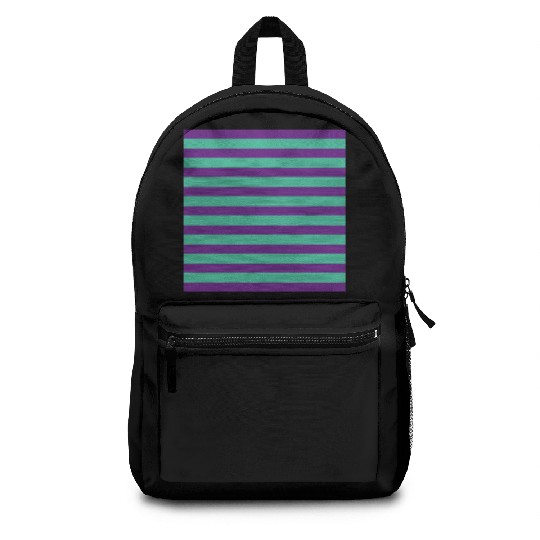 Stripes Purple Green Backpacks