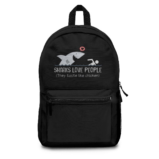 Sharks Love People Backpacks