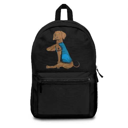 Funny vizsla Dog I Love Mom Tattoo vizsla Lover Backpacks