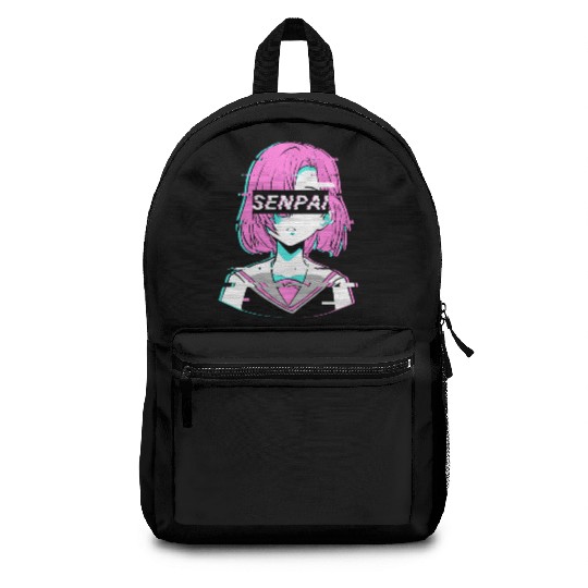 Aesthetic Vaporwave Anime Girl - Notice Me Senpai Backpacks