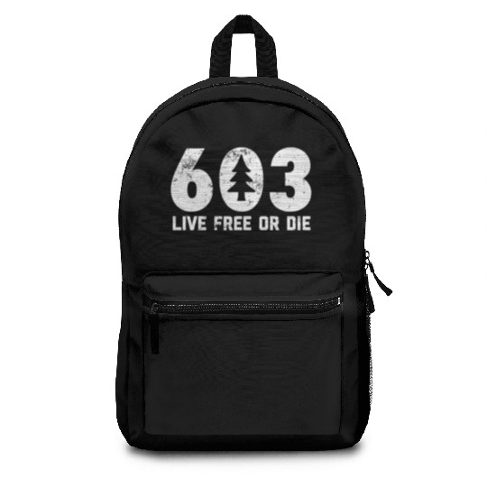 Live Free or Die 603 tree New Hampshire Backpacks