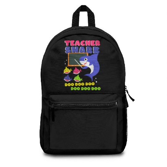 Funny Teacher Shark Preschool Teacher Backpacks