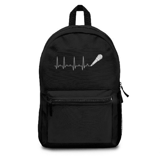 Microphone Heartbeat Singing Karaoke Music Lover Backpacks