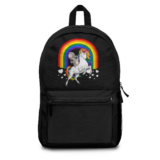 LGBT Koala Bear Riding Unicorn Gay Pride Rainbow Backpacks