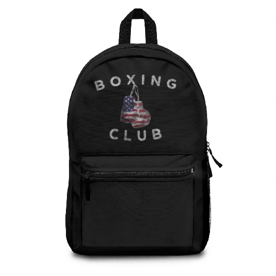 Boxing Club Vintage US Flag Boxing Gloves Backpacks