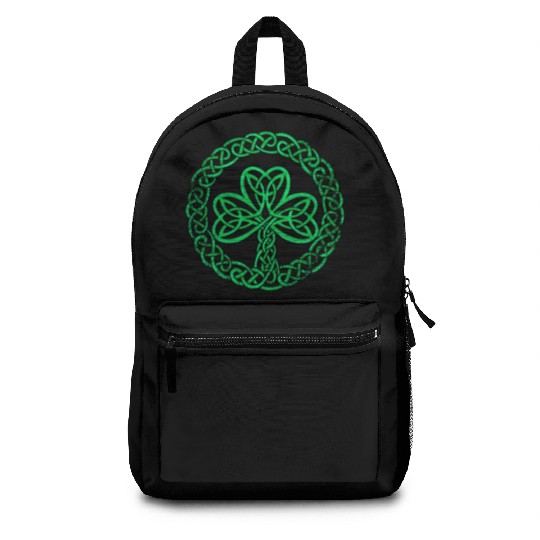 Irish Celtic Knot Shamrock Distressed Clover Backpacks