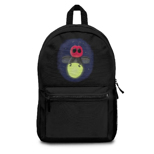 Cute lightning bug firefly cartoon illustration Backpacks