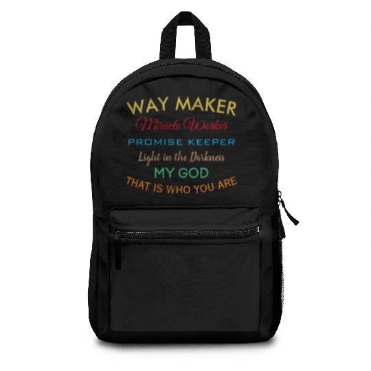 Way Maker miracle worker promise keeper light Backpacks