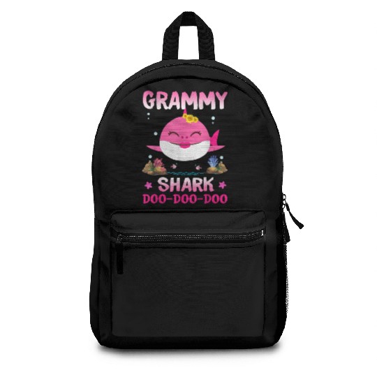 Grammy Shark Doo Doo Doo Matching Family Shark Backpacks