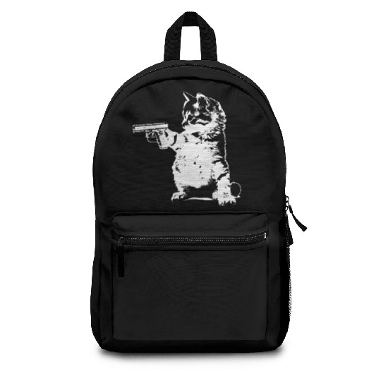 Gun Kitty Funny Cat Backpacks